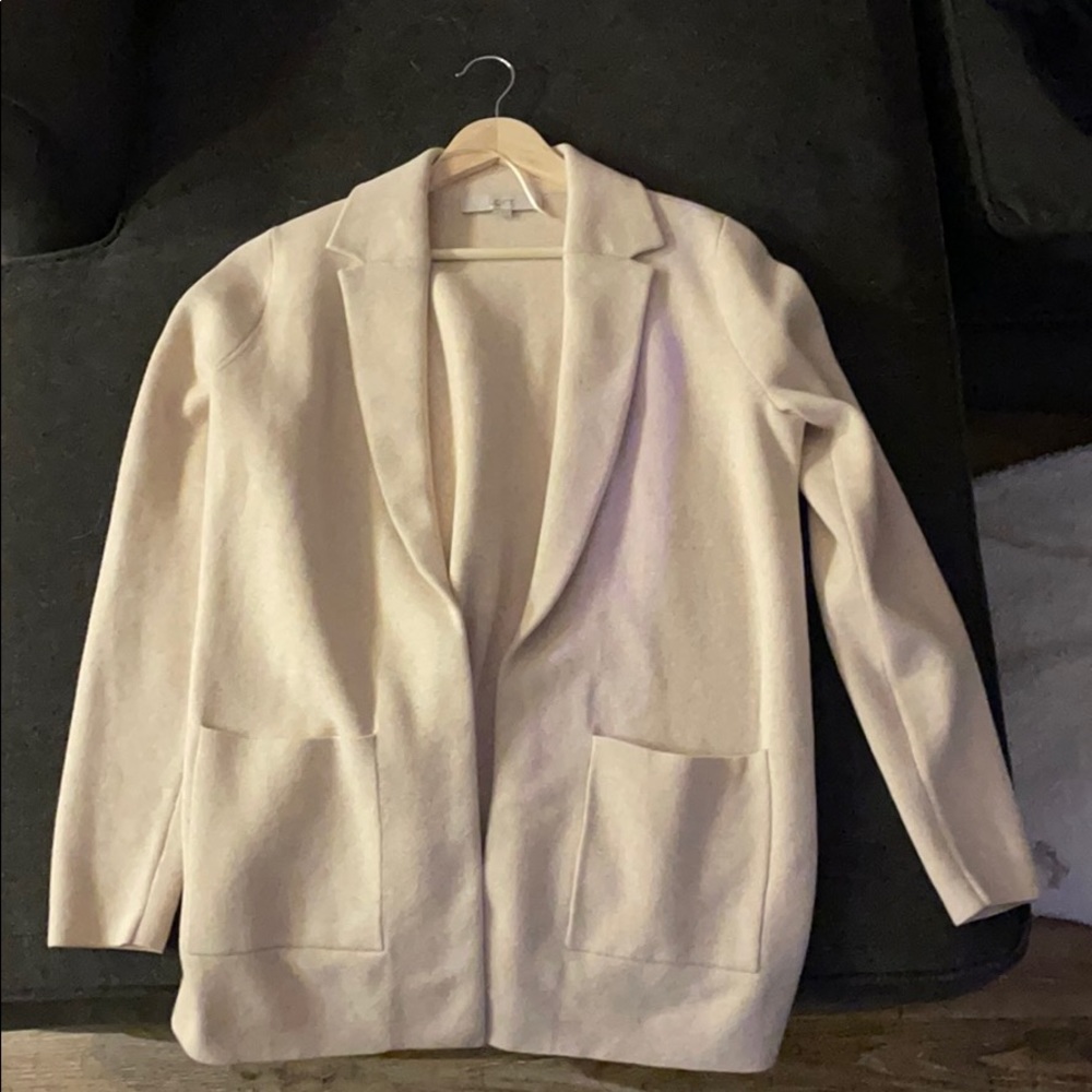 Cream LOFT cardigan blazer